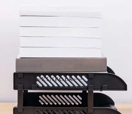 Лоток горизонтальный Deli E9212 BLACK E9212 сборный для бумаг 325x241x155мм черный пластик (упак.:2шт) пластиковый пакет