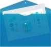 Конверт на кнопке Бюрократ -PK803TBLU A4 пластик 0.15мм синий