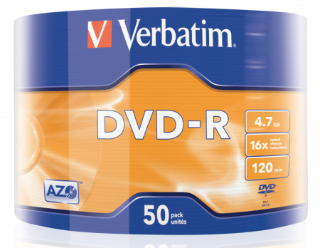 Диск DVD-R Verbatim 4.7Gb 16x bulk (50шт) (43788)