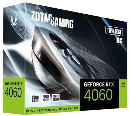 Видеокарта Zotac PCI-E 4.0 RTX 4060 TWIN EDGE OC NVIDIA GeForce RTX 4060 8Gb 128bit GDDR6 2475/17000 HDMIx1 DPx3 HDCP Ret
