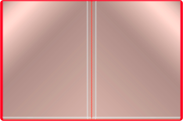 Папка с 20 прозр.вклад. Бюрократ -BPV20RED A4 пластик 0.6мм торц.карм с бум. встав красный