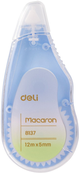 Лента коррект. Deli E8137 12мx5мм ассорти корпус белый блистер