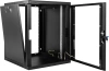 Шкаф коммутационный ЦМО (ШРН-12.350-9005) настенный 12U 600x359мм пер.дв.стекл 200кг черный 300мм 180град.
