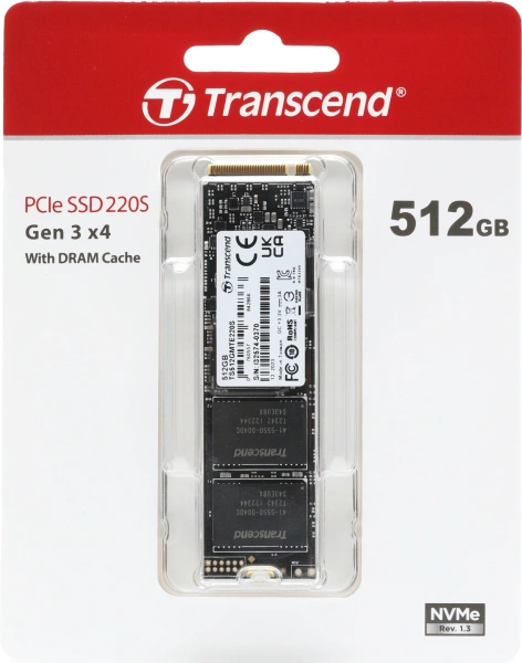 Накопитель SSD Transcend PCI-E 3.0 x4 512Gb TS512GMTE220S M.2 2280