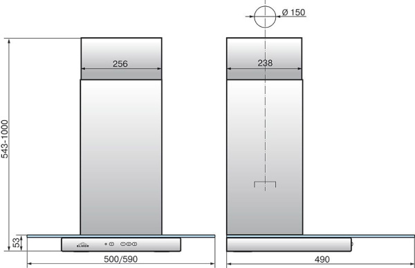 Вытяжка каминная Elikor Кристалл 50Н-430-К3Д нержавеющая сталь/тонированное стекло управление: кнопочное (1 мотор)