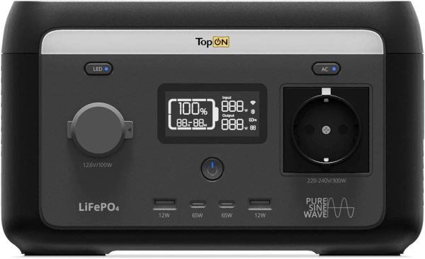 Электростанция портативная TopON Home TOP-H300 64000mAh 1.5A QC3.0/PD3.0 4xUSB черный/серый (103760)