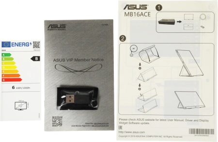 Монитор Asus 15.6" Portable MB16ACE темно-серый IPS LED 16:9 матовая 220cd 178гр/178гр 1920x1080 60Hz FHD USB 0.8кг