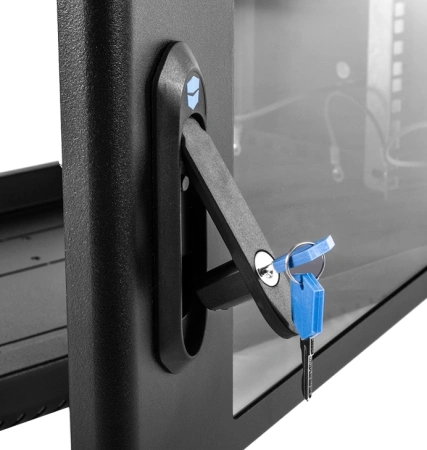 Шкаф коммутационный ЦМО (ШРН-9.350-9005) настенный 9U 600x350мм пер.дв.стекл 200кг черный 300мм 180град.