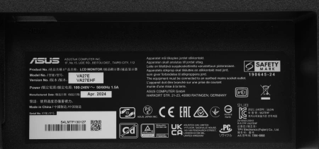 Монитор Asus 27" VA27EHF IPS FHD чер 1ms HDMI 100Hz 250cd In