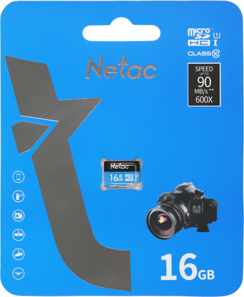 Флеш карта microSDHC 16Gb Class10 Netac NT02P500STN-016G-S P500