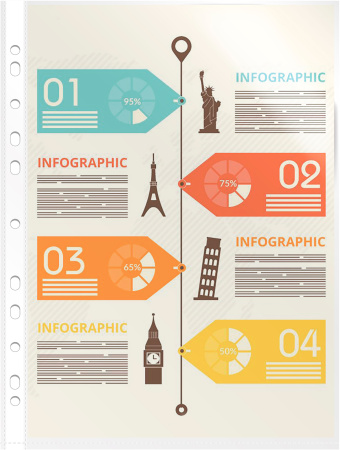 Папка-вкладыш Бюрократ СуперЛюкс -100TSLUX тисненые А4+ 100мкм (упак.:100шт)