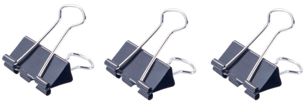 Зажимы Deli E38564 металл 25мм черный (упак.:12шт) картонная коробка