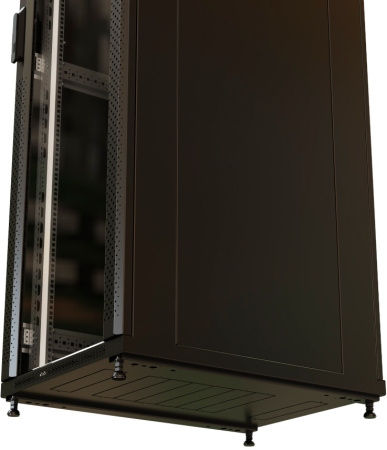 Шкаф коммутационный WRline (WR-TT-2766-AS-RAL9004) напольный 27U 600x600мм пер.дв.стекл задн.дв.стал.лист 2 бок.пан. направл.под винты 800кг черный 510мм 1388мм IP20 сталь