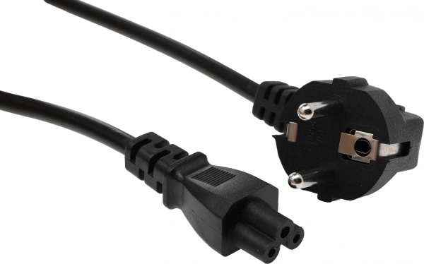 Кабель 469 IEC C5 (3-pin) Евровилка угловой 1.8м черный
