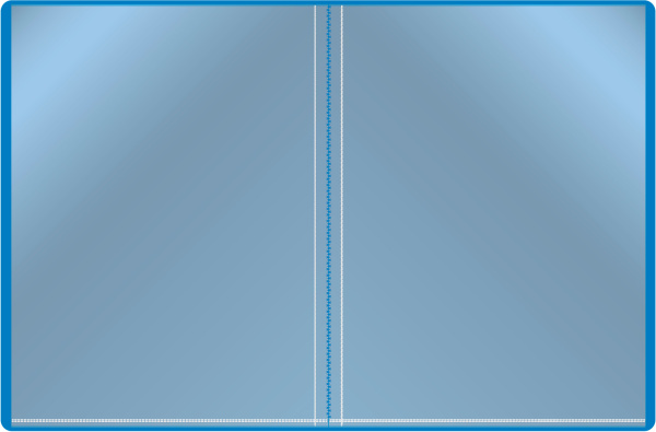 Папка с 10 прозр.вклад. Бюрократ -BPV10BLUE A4 пластик 0.6мм торц.карм с бум. встав синий