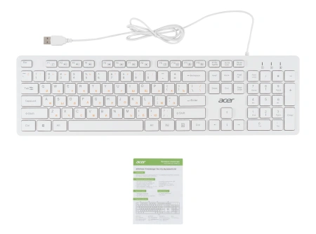 Клавиатура Acer OKW123 белый USB (ZL.KBDEE.00D)