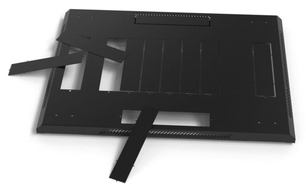 Шкаф коммутационный Hyperline (TTB-4266-DD-RAL9004) напольный 42U 600x600мм пер.дв.перфор. задн.дв.перфор. 2 бок.пан. 800кг черный 510мм 2055мм IP20 сталь