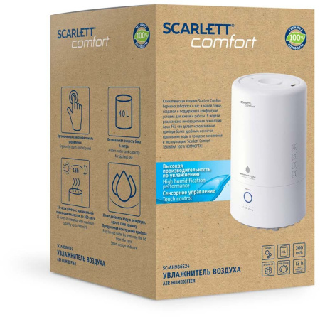 Увлажнитель воздуха Scarlett SC-AH986E24 23Вт (ультразвуковой) белый