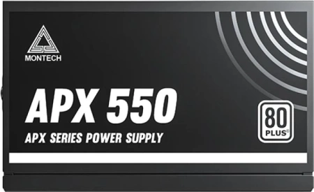 Блок питания Montech ATX 550W APX 550 80 PLUS WHITE (20+4pin) APFC 120mm fan 6xSATA Cab Manag RTL