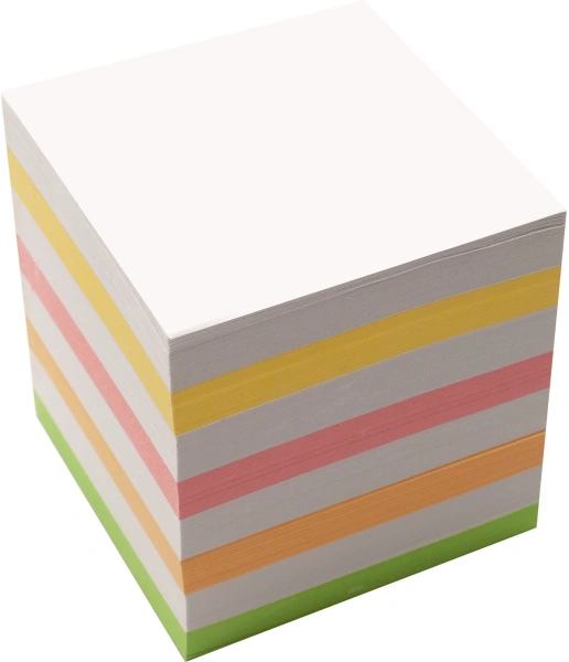 Блок для записей бумажный Silwerhof Стандарт 701045 90х90х90мм 80г/м2 ассорти 5цв.в упак. на склейке
