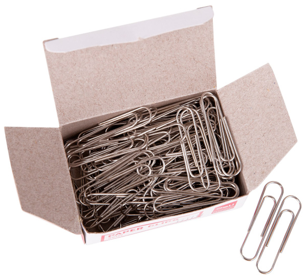 Скрепки Deli E39712 металл никелированные 33мм (упак.:100шт) картонная коробка