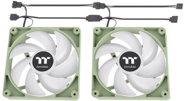 Вентилятор для корпуса Thermaltake CT140 Sync Matcha ARGB 140х140x25 зеленый 4-pin 30.5дБ (упак.:2шт) (CL-F203-PL14MG-A) Ret