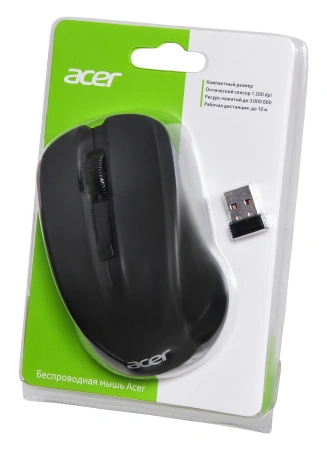Мышь Acer OMR010 черный оптическая (1200dpi) беспроводная USB (3but)