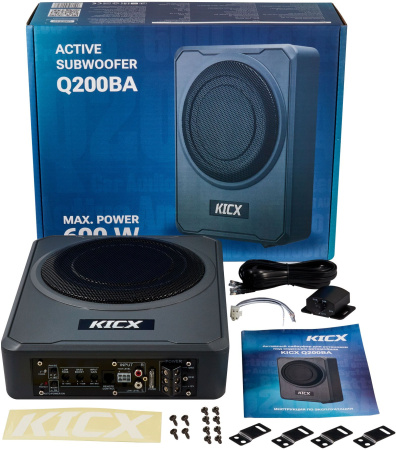 Сабвуфер автомобильный Kicx Q200BA 300Вт активный (20см/8")