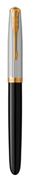 Ручка перьев. Parker 51 Premium (CW2169030) Black St.Steel GT F сталь нержавеющая подар.кор.