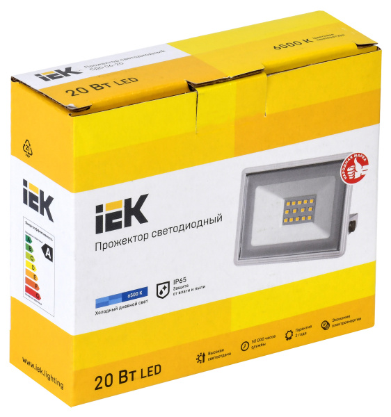 Прожектор уличный IEK СДО светодиодный 20Втбелый (LPDO601-20-65-K01)