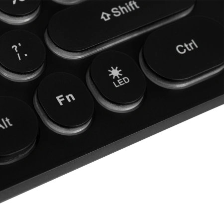 Клавиатура Оклик 420MRL черный USB slim Multimedia LED