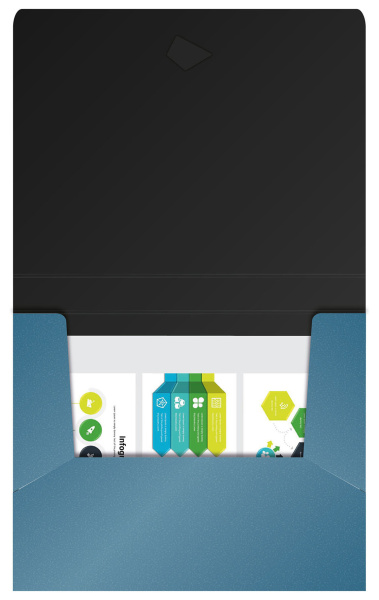 Папка-короб на резинке Silwerhof Perlen 255121-74 пластик 0.8мм A4 синий металлик