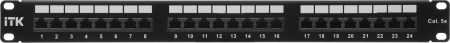 Патч-панель ITK PP24-1UC5ES-D05 19" 1U 24xRJ45 кат.5e STP