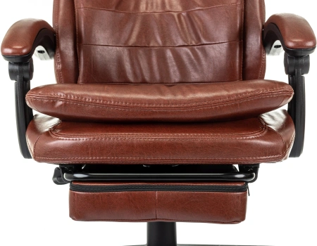 Кресло руководителя Бюрократ T-9950MSG-F коричневый эко.кожа крестов. пластик подст.для ног