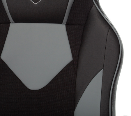 Кресло игровое Zombie GAME 17 черный/серый текстиль/эко.кожа крестов. пластик