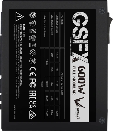 Блок питания Formula SFX 600W GSFX-600 80+ gold (20+4pin) APFC 80mm fan 5xSATA Cab Manag RTL