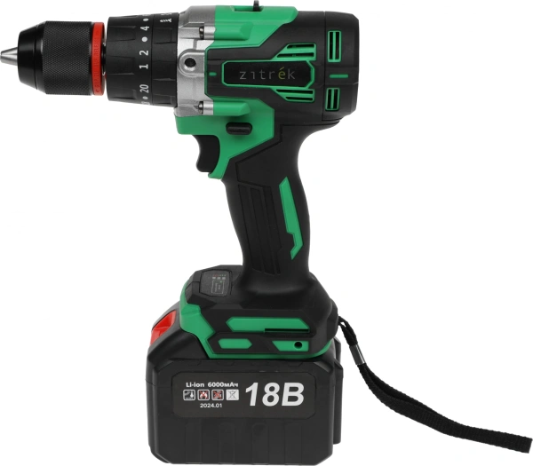 Дрель-шуруповерт Zitrek Green Impact 18V 1800Вт аккум. патрон:быстрозажимной (кейс в комплекте) (063