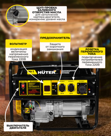 Генератор Huter DY9500L 8кВт