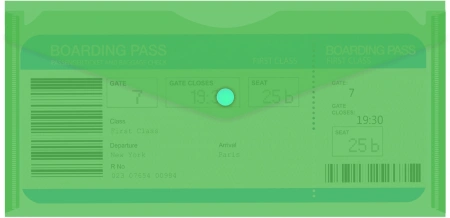 Конверт на кнопке Бюрократ -PK805AGRN пластик 0.18мм зеленый TRAVEL формат