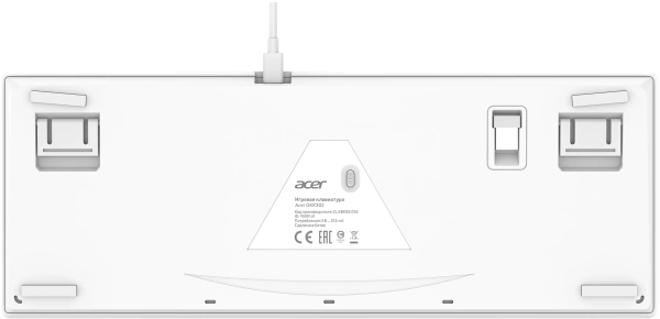 Клавиатура Acer OKR302 механическая белый USB беспроводная BT/Radio Multimedia for gamer для ноутбука LED (ZL.KBDEE.016)