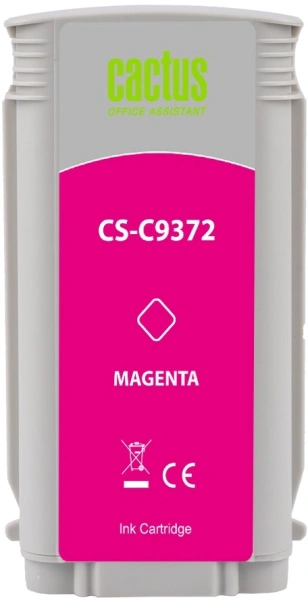 Картридж струйный Cactus CS-C9372 №72 фото пурпурный (130мл) для HP DJ T610/T620/T770/T1100/T1100/T1120/T1200