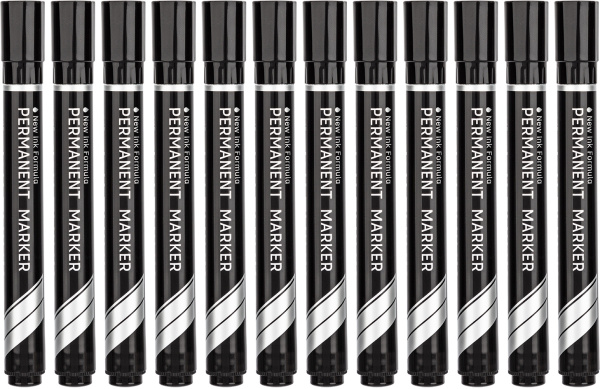 Набор маркеров перманентных Deli EU10120-P Think скошенный пиш. наконечник 1.5-5мм черный коробка ка