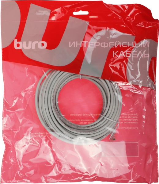 Патч-корд Buro UTP-5E-15M-G-LSZH UTP cat.5E 15м серый RJ-45 (m)-RJ-45 (m)