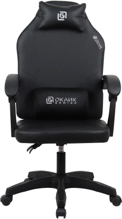 Кресло игровое Оклик Spirit черный сиденье черный с подголов. крестов. пластик черный пластик черный