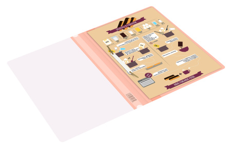 Папка-скоросшиватель Бюрократ Double Neon -PSLDNE/OR A4 прозрач.верх.лист пластик оранжевый 0.14/0.18