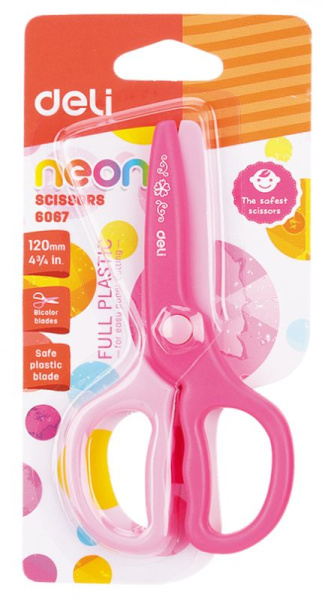Ножницы Deli E6067 школьные 120мм пластик ассорти
