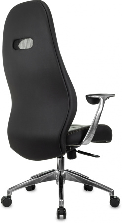 Кресло руководителя Бюрократ _Zen черный кожа крестов. алюминий