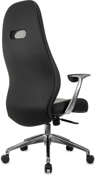 Кресло руководителя Бюрократ _Zen черный кожа крестов. алюминий