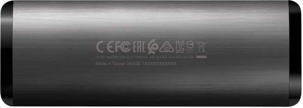 Накопитель SSD A-Data USB-C 2Tb ASE760-2TU32G2-CTI SE760 1.8" серый