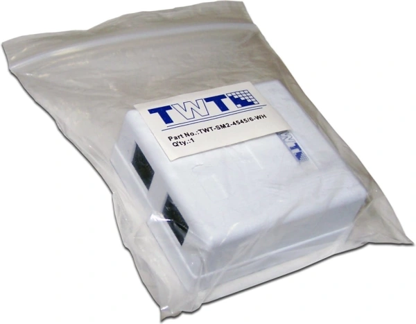 Розетка Lanmaster TWT-SM2-4545/6-WH настен.RJ45 2 кат.6 UTP бел.